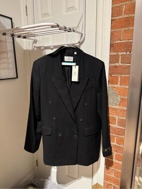 Babaton Black Double-Breasted Blazer Jacket